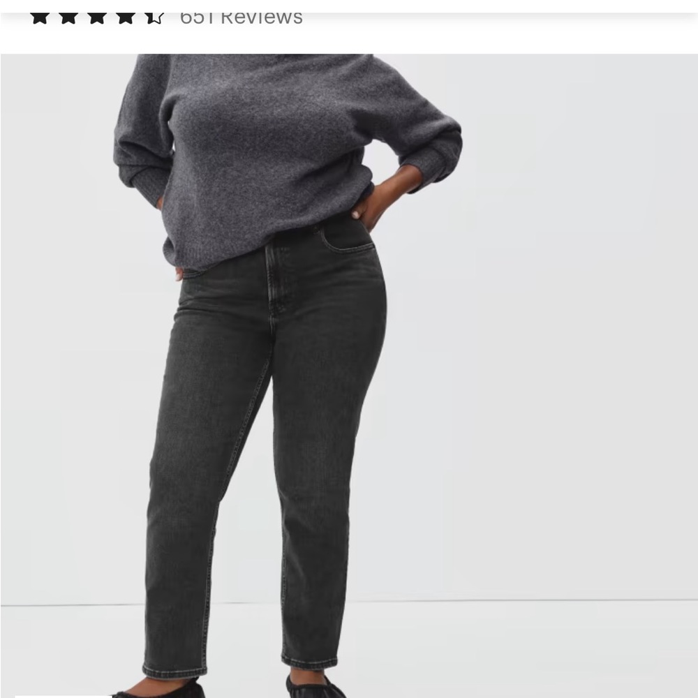 Everlane Black Curve Cheeky Straight Jeans